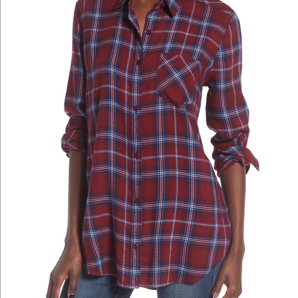 ✨Sale✨Plaid Cotton Blend Shirt